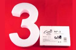 83063 POREXPAN NUMERO 3 PASTEL CORCHO 1 unid